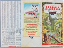 Load image into Gallery viewer, 1949 - Georgia Alabama Road Map With Pictorial Guide To And Antique Genuine Printed-Color Folding