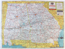 Load image into Gallery viewer, 1949 - Georgia Alabama Road Map With Pictorial Guide To And Antique Genuine Printed-Color Folding