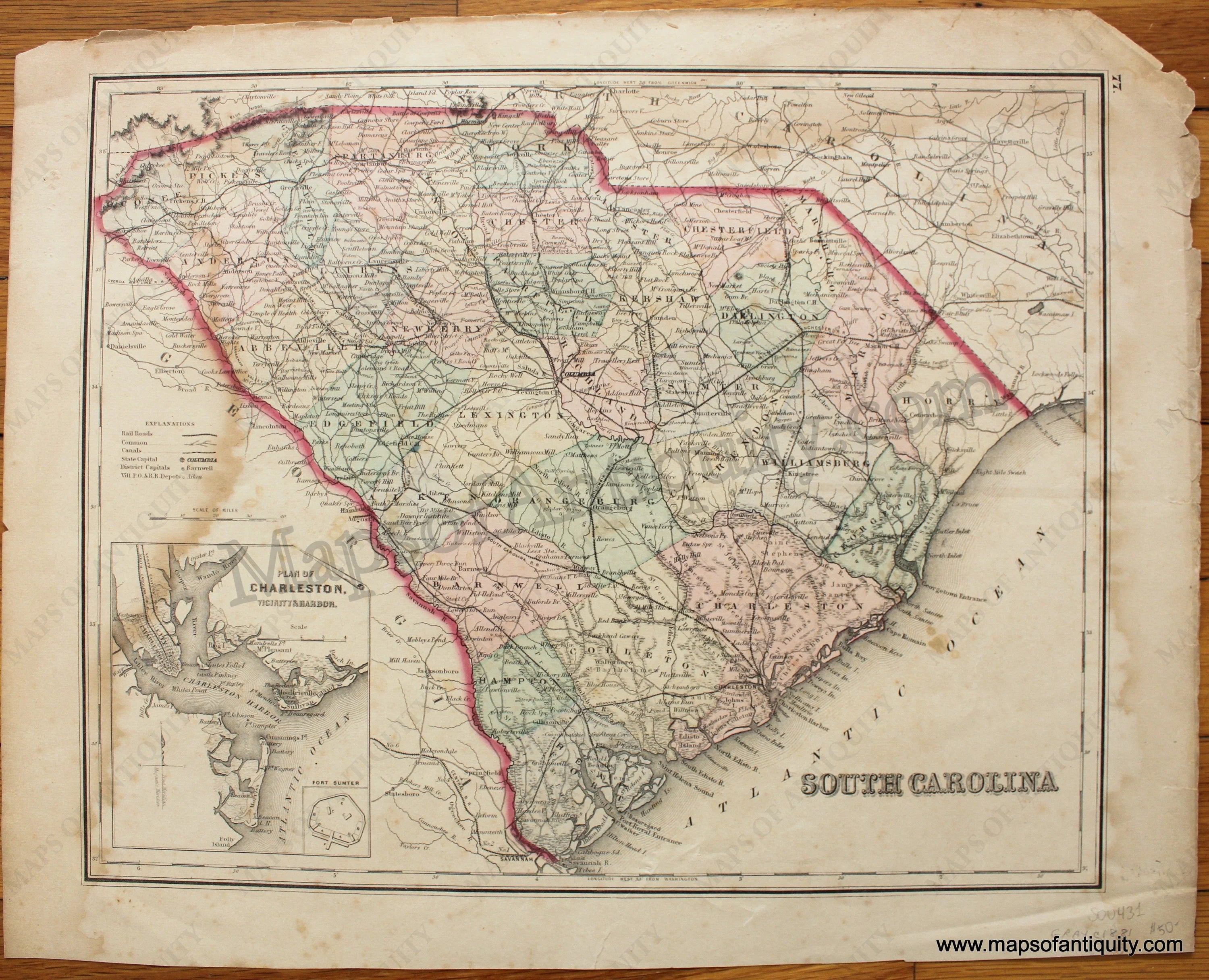 1881 - South Carolina - Antique Map – Maps of Antiquity