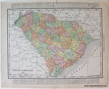 Load image into Gallery viewer, Antique-Printed-Color-Map-South-Carolina-verso:-Georgia-1911-Rand-McNally-South-South-Carolina-1900s-20th-century-Maps-of-Antiquity