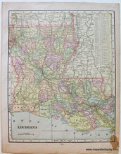 Load image into Gallery viewer, 1880 - Texas Eastern Part Antique Map Genuine Printed-Color