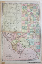 Load image into Gallery viewer, Antique-Printed-Color-Map-Texas-Western-Part-c.-1880-Cram-South-Texas-1800s-19th-century-Maps-of-Antiquity