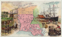 Load image into Gallery viewer, Antique-Chromolithograph-Arbuckle-Print-Prints-Louisiana-1890-1800s-19th-Century-Maps-of-Antiquity
