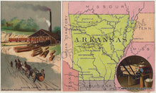 Load image into Gallery viewer, Antique-Chromolithograph-Arbuckle-Print-Prints-Arkansas-1890-1800s-19th-Century-Maps-of-Antiquity