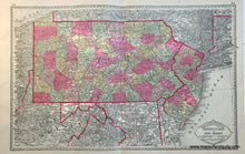 Load image into Gallery viewer, SOU456-Antique-Map-Tunisons-North-Carolina-verso-Tunisons-Pannsylvania-New-Jersey-Tennessee-1883-Tunison-Maps-Of-Antiquity-1800s-19th-century