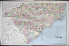 Load image into Gallery viewer, Genuine-Antique-Printed-Color-Comparative-Chart-North-and-South-Carolina;-versos:-South-Dakota-Georgia-United-States-South-1892-Home-Library-&-Supply-Association-Maps-Of-Antiquity-1800s-19th-century