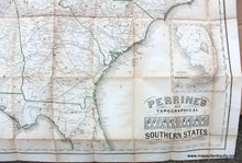 Load image into Gallery viewer, 1864 - Perrine’s New Topographical War Map Of The Southern States. Antique Genuine Folding