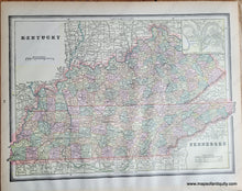 Load image into Gallery viewer, Genuine-Antique-Printed-Color-Map-Double-sided-page-Texas-centerfold--verso-New-Orleans-and-Kentucky-with-Tennessee-1893-Gaskell-Maps-Of-Antiquity