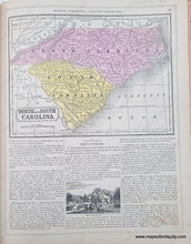 Load image into Gallery viewer, Genuine-Antique-Hand-Colored-Map-Double-sided-page-North-and-South-Carolina-verso-Georgia-and-Alabama-1850-Mitchell-Thomas-Cowperthwait-Co--Maps-Of-Antiquity