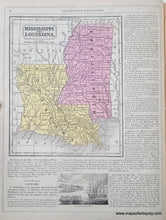 Load image into Gallery viewer, Genuine-Antique-Hand-Colored-Map-Double-sided-page-Florida-verso-Mississippi-and-Louisiana-1850-Mitchell-Thomas-Cowperthwait-Co--Maps-Of-Antiquity