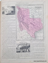 Load image into Gallery viewer, Genuine-Antique-Hand-Colored-Map-Double-sided-page-Texas-verso-Arkansas-1850-Mitchell-Thomas-Cowperthwait-Co--Maps-Of-Antiquity
