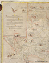 Load image into Gallery viewer, 1960 - Hoffman & Walker’s Pictorial Historical Map Of Texas Antique Map. Printed-Color