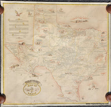 Load image into Gallery viewer, 1960 - Hoffman & Walker’s Pictorial Historical Map Of Texas Antique Map. Printed-Color