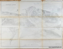 Load image into Gallery viewer, Black and white chart of the area near Beaufort NC with great detail in the water and coastal areas. It has folds from being published in a book.
