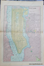 Load image into Gallery viewer, Antique-Printed-Color-City-Plan-Map-of-New-York-and-Vicinity-Verso-1:-Map-of-Brooklyn-Verso-2:-Map-of-Buffalo-Towns-and-Cities-Northeast-1893-Goldthwaite-Maps-Of-Antiquity