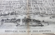 Load image into Gallery viewer, 1872 - Bird’s-Eye View Of Philadelphia. Antique Print Genuine Illustration