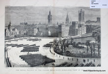 Load image into Gallery viewer, Black-and-White-Antique-Illustration-The-Royal-Review-of-the-Troops-from-Egypt-Bird's-Eye-View-of-the-Scene-Europe-England-1882-The-Graphic-Maps-Of-Antiquity