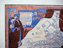 Load image into Gallery viewer, 1930 - A Map Of Olde Boston Towne Antique Printed-Color Genuine Folding