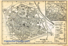 Load image into Gallery viewer, Printed-Black-and-White-Antique-Map-Reggio-and-Piacenza-Europe-Italy-1886-Baedeker-Maps-Of-Antiquity