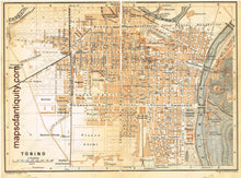 Load image into Gallery viewer, Printed-Color-Antique-Map-Torino-Europe-Italy-1886-Baedeker-Maps-Of-Antiquity