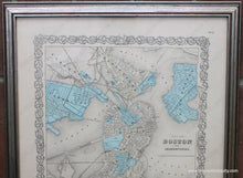 Load image into Gallery viewer, Framed-Genuine-Antique-Hand-Colored-Map-Map-of-Boston-and-Adjacent-Cities.--1855-Colton-Maps-Of-Antiquity