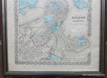 Load image into Gallery viewer, Framed-Genuine-Antique-Hand-Colored-Map-Map-of-Boston-and-Adjacent-Cities.--1855-Colton-Maps-Of-Antiquity