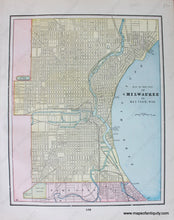 Load image into Gallery viewer, 1892 - Atlanta Verso: Map Of The City Milwaukee And Bay View Wis. Antique Genuine Printed-Color