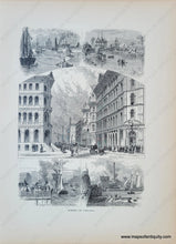 Load image into Gallery viewer, 1872 - Scenes In Chicago Antique Print Genuine