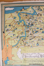 Load image into Gallery viewer, 1934 - A Map Of The Town Northampton Mass. Antique Pictorial Genuine Printed-Color Folding