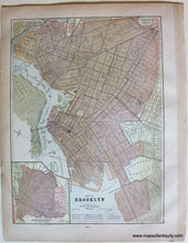 Load image into Gallery viewer, 1890 - New York City (Southern Part) Verso: Brooklyn Antique Map Genuine Printed-Color