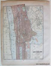 Load image into Gallery viewer, Antique-Printed-Color-Map-Boston-Verso:-Map-of-New-York-City-(Northern-Part)-c.-1890-People's-Publishing-Co.-New-York-City-1800s-19th-century-Maps-of-Antiquity