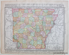Load image into Gallery viewer, 1895 - Map Of The Main Portion Kansas City Verso: Arkansas Antique Genuine Printed-Color