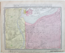 Load image into Gallery viewer, Antique-Printed-Color-Map-Map-of-the-Main-Portion-of-Kansas-City-verso:-Arkansas-1895-Rand-McNally-Midwest-1800s-19th-century-Maps-of-Antiquity