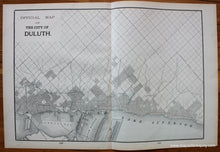 Load image into Gallery viewer, Antique-Printed-Color-Map-Official-Map-of-the-City-of-Duluth-versos:-Denver;-Map-of-St.-Paul-1898-Cram-West-1800s-19th-century-Maps-of-Antiquity