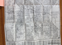 Load image into Gallery viewer, 1938 - Know Milwaukee Complete Map Of And Vicinity Antique Genuine Folding