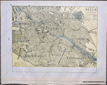 Load image into Gallery viewer, 1892 - London (England); Versos: Brussels (Belgium) City Of Berlin Antique Chart Genuine