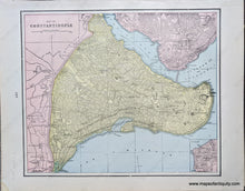 Load image into Gallery viewer, Genuine-Antique-Printed-Color-Comparative-Chart-Map-of-Constantinople-verso:-Stockholm-(Sweden)-and-Vicinity-of-Stockholm-Towns-and-Cities--1892-Home-Library-&-Supply-Association-Maps-Of-Antiquity-1800s-19th-century