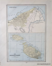 Load image into Gallery viewer, Genuine-Antique-Printed-Color-Comparative-Chart-Smyrna-and-the-Maltese-Islands;-verso:-Mexico-Towns-and-Cities--1892-Home-Library-&-Supply-Association-Maps-Of-Antiquity-1800s-19th-century