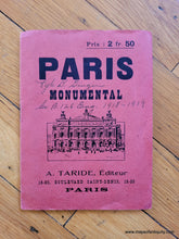 Load image into Gallery viewer, Genuine-Antique-Folding-Map-Paris-ses-Monuments-Towns-and-Cities-Paris-1925-Borremans-/-Taride-Maps-Of-Antiquity-1800s-19th-century