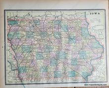 Load image into Gallery viewer, Genuine-Antique-Printed-Color-Map-Double-sided-page-Chicago-verso-Iowa-1893-Gaskell-Maps-Of-Antiquity