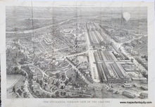 Load image into Gallery viewer, Genuine-Antique-Map-The-Centennial---Balloon-View-of-the-Grounds-Philadelphia--1876-Harpers-Weekly-Maps-Of-Antiquity