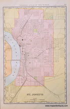 Load image into Gallery viewer, 1898 - Double-Sided Map: St Louis Joseph Kansas City Missouri Mo Antique Map Genuine