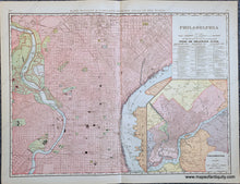 Load image into Gallery viewer, Genuine-Antique-Map-Double-sided-map-Philadelphia-verso-Pittsburgh-and-Allegheny-and-vicinity-of-Pittsburgh-Philadelphia--1898-Rand-McNally-Maps-Of-Antiquity-1800s-19th-century