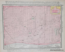 Load image into Gallery viewer, Antique map of part of Detroit in original printed color tones of pink, yellow and green