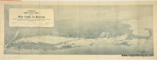 Load image into Gallery viewer, 1930 - Hammond's Bird's Eye View Map of New York to Boston, Showing All Points of Interest on the East River, Long Island Sound and the Rhode Island and Massachusetts Coast. - Antique Map