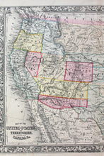Load image into Gallery viewer, Antique-Hand-Colored-Map-Map-of-the-United-States-and-Territories.-Together-with-Canada-etc.--United-States-United-States-General---1862-Mitchell-Maps-Of-Antiquity