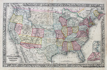 Load image into Gallery viewer, Antique-Hand-Colored-Map-Map-of-the-United-States-and-Territories.-Together-with-Canada-etc.--United-States-United-States-General---1862-Mitchell-Maps-Of-Antiquity
