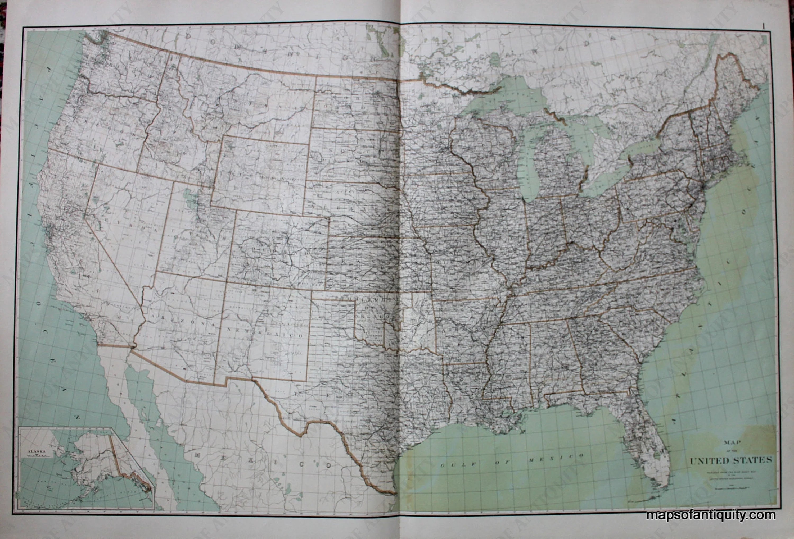 1895 - Map of the United States - Antique Map – Maps of Antiquity