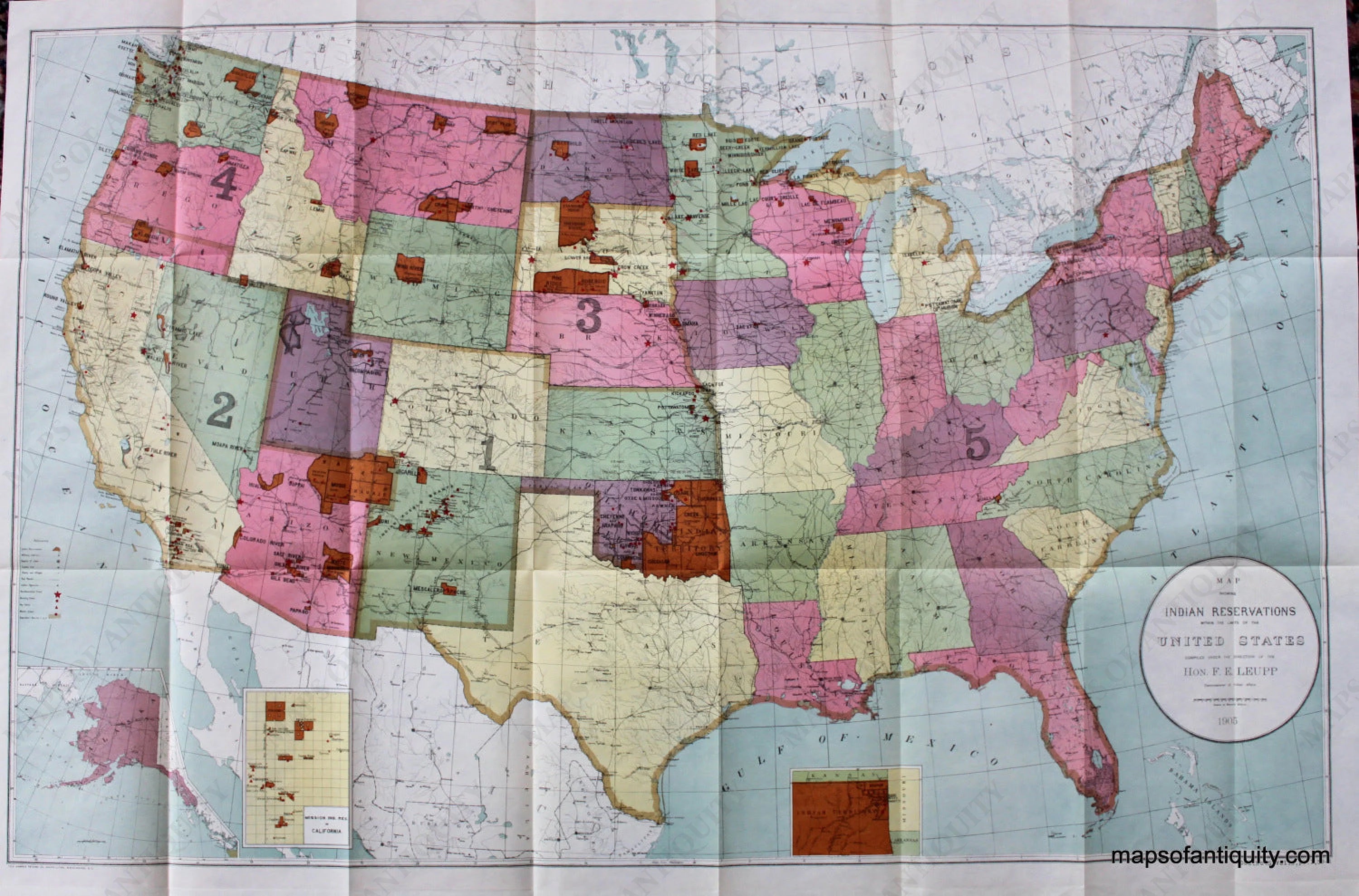 1905 - Map showing Indian Reservations within the Limits of the United ...