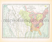 Load image into Gallery viewer, 1894 - Alaska, verso: Map Showing The Location of The Indian Nations in The Present United States At The Time of Its First Settlement **SOLD** - Antique Map